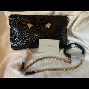 Burberry Patent Leather Bow Peyton Wristlet